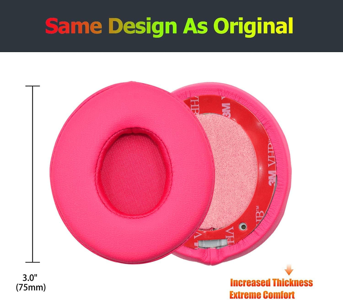 Beats Solo 3 Ear Pads Replacement, BUTIAO Soft Protein Leather Memory Foam Headphone Earpads Ear Cushions Pad for Beats by Dre Solo 3 Wireless & Solo