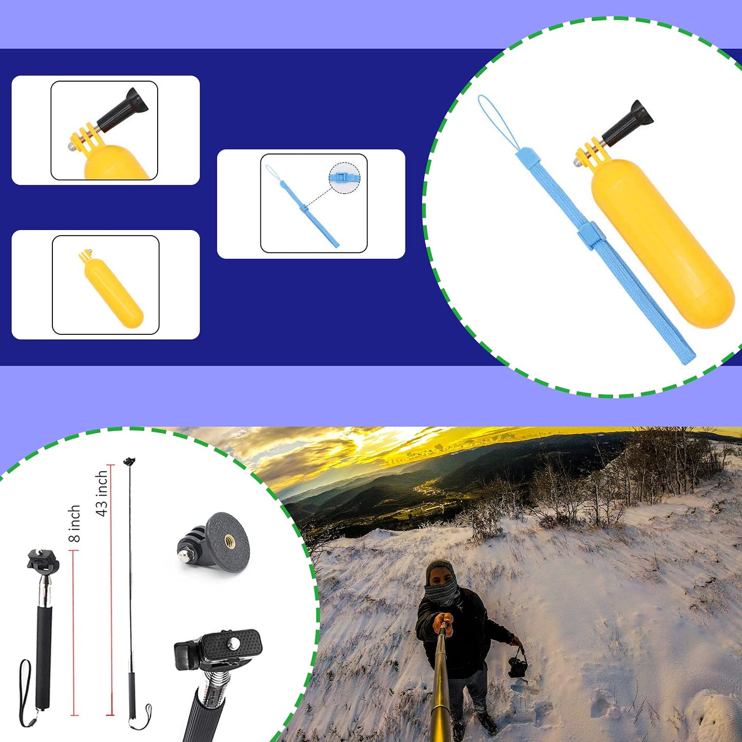 44 in 1 Action Camera Accessory Combo Kit -Compatible with Insta360 One X4,X3,X2?One R, X?for Gopro Here 10,11