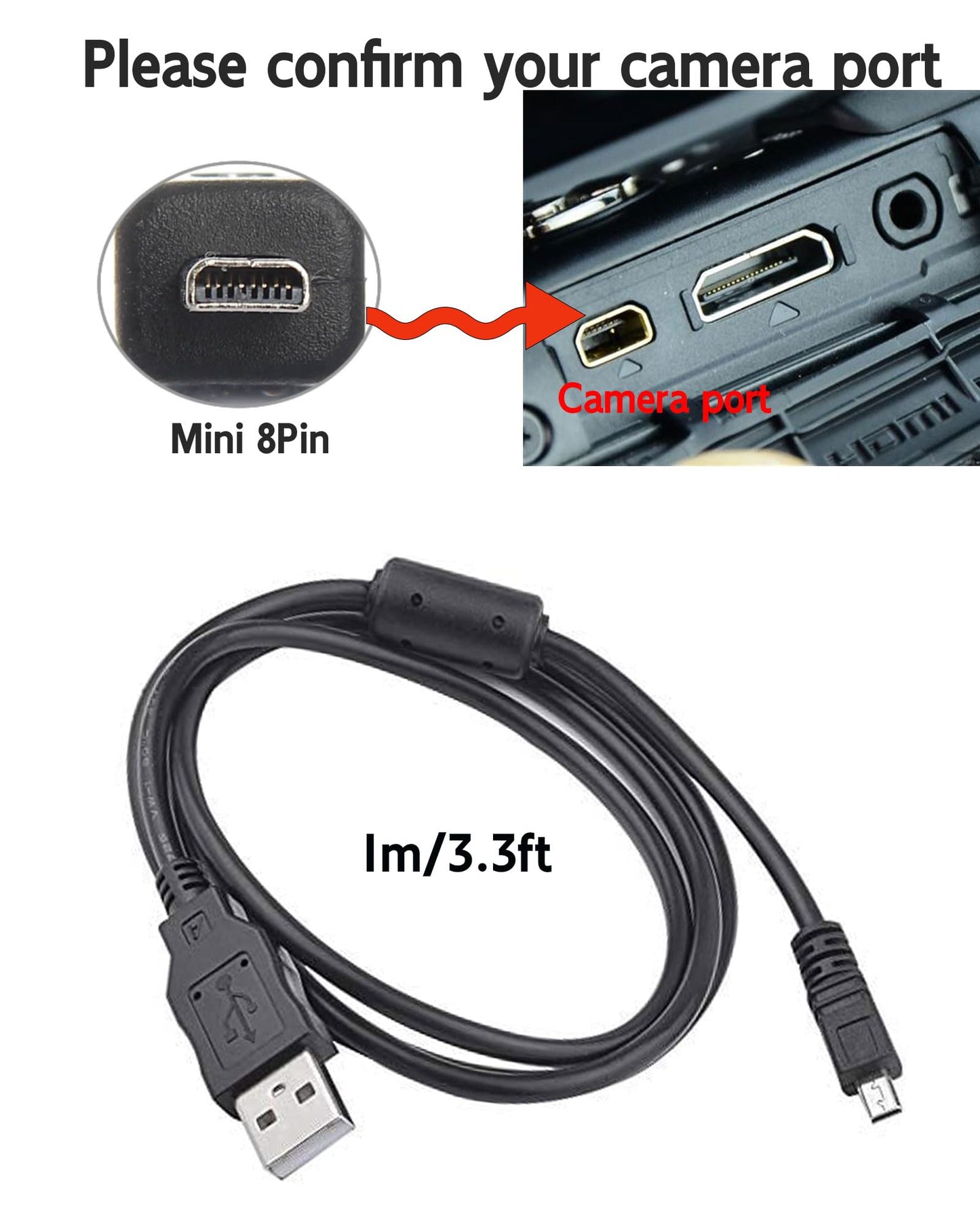 WizFluxMet USB Cable for Sony Cybershot Camera Compatible with Sony DSC-W370 W310 W330 W180 W190 W530 W620 W650 W670 W690 W710 W730 W810 W800 W830