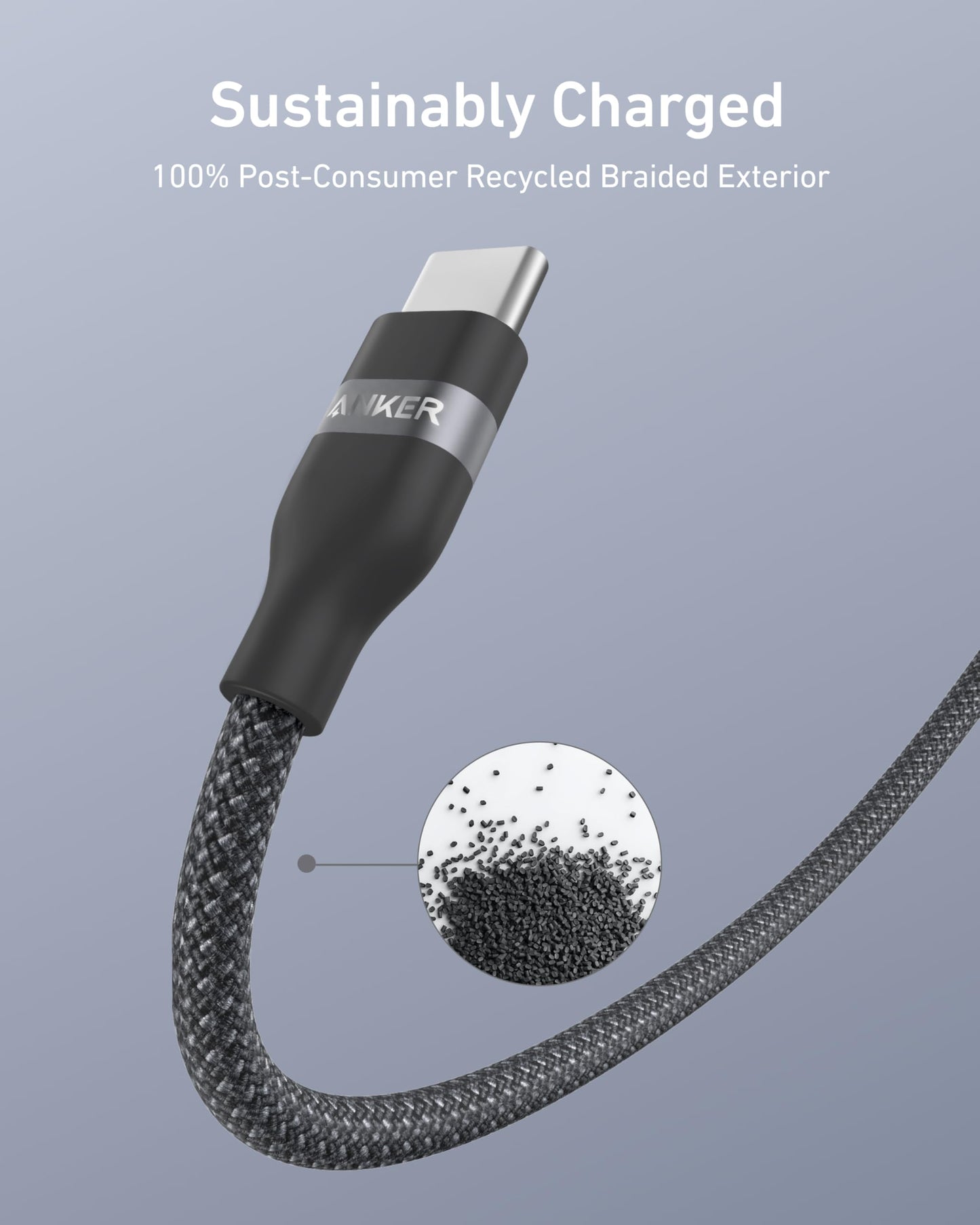 Anker USB C to Lightning Cable, Upcycled-Braided USB C to Lightning Cord, Ultra-Fast Charging Cable for iPhone 14/13/12/11 Series and More (3FT)