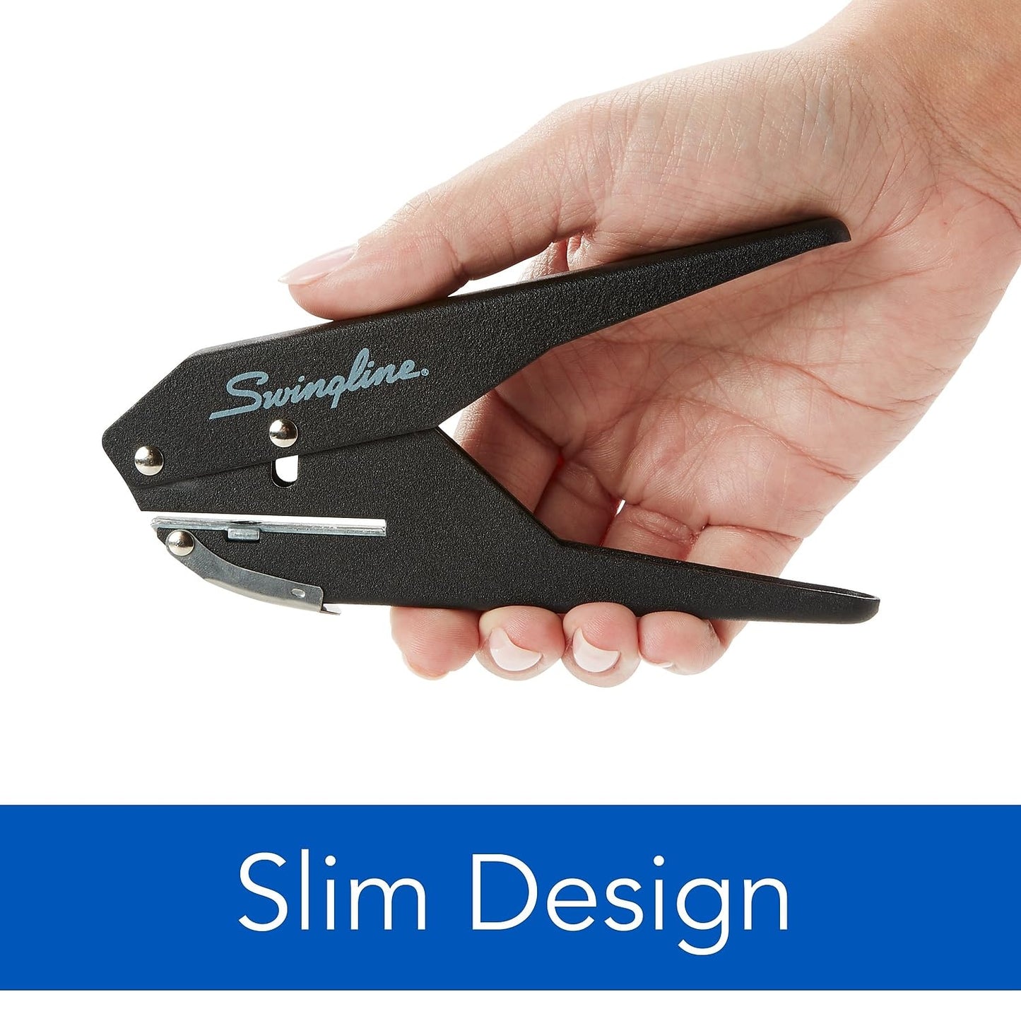 Swingline 1 Hole Punch, 20 Sheet Capacity Hole Puncher, Low Force Plier Paper Punch, Black & Silver (74017)