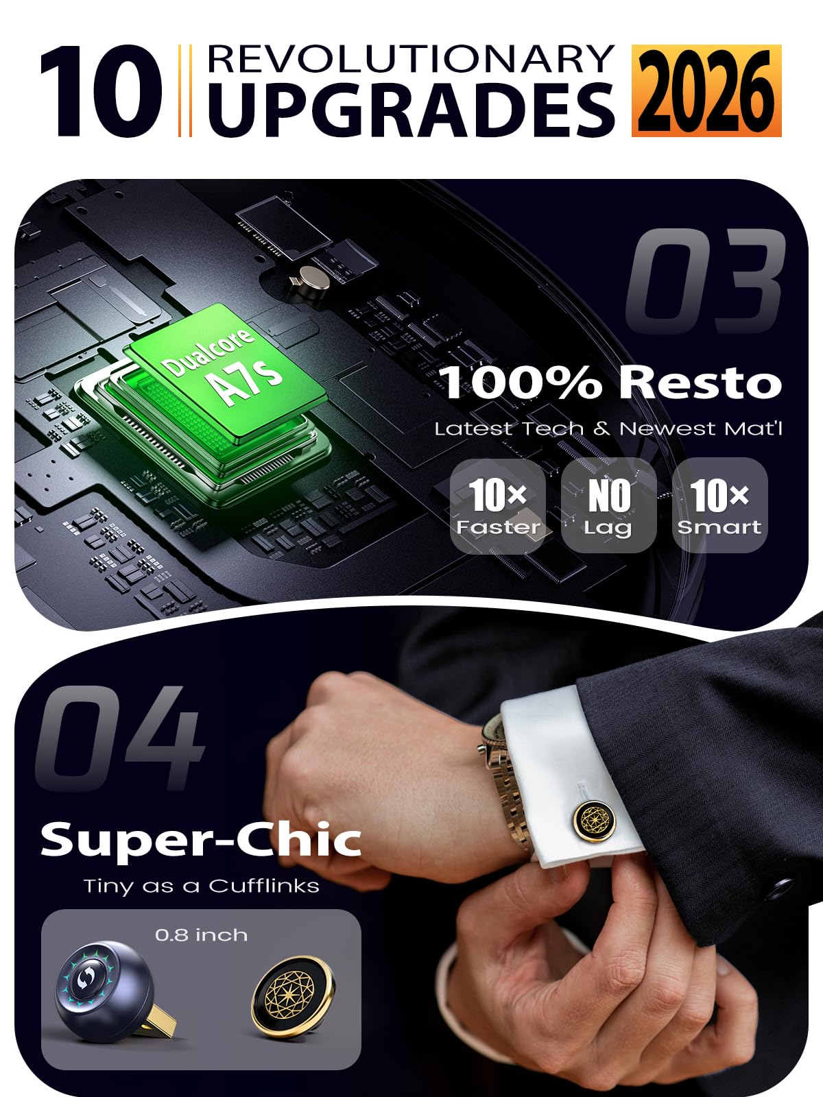 Wireless CarPlay Adapter & Android Auto Adapter, One-Click User Switch, Fast & Stable, Converts Wired to Wireless, Stable Connection Car Play Dongle