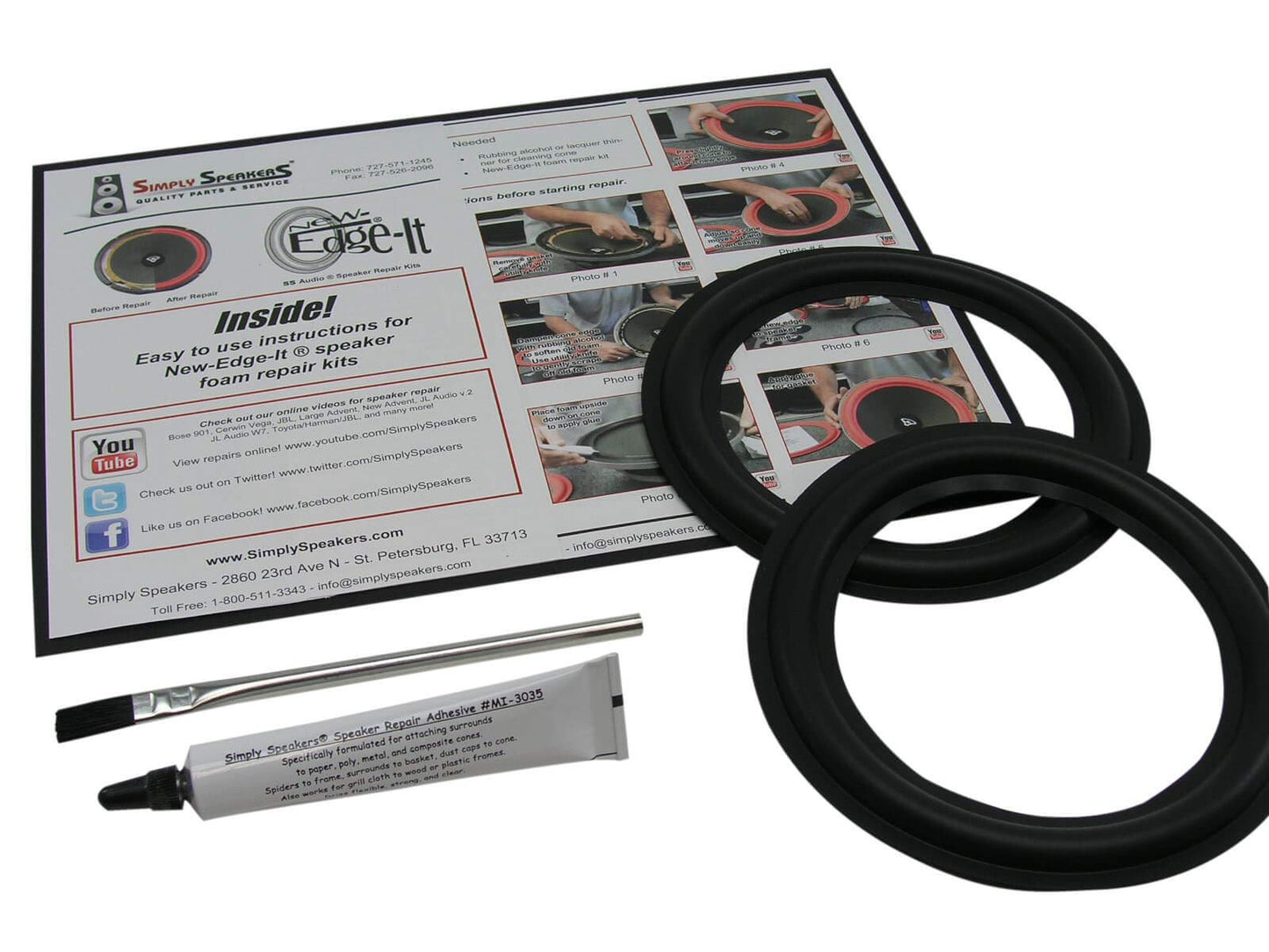 B & W Rubber Edge 6 Inch Speaker Repair Kit RSK-6 (Pair)