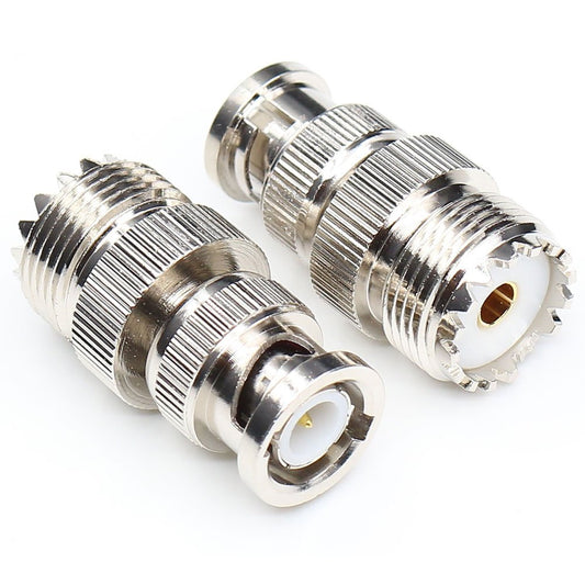 ANHAN BNC to UHF Coax Adapter, BNC Male to UHF Female Connector, PL259 Female Adapter, 2-Pack