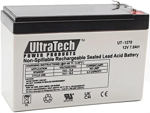 UltraTech UT1270 / UT-1272-F1 12V 7 Ah Sealed Lead Acid Alarm Battery UT-1270 UT-1272-F1