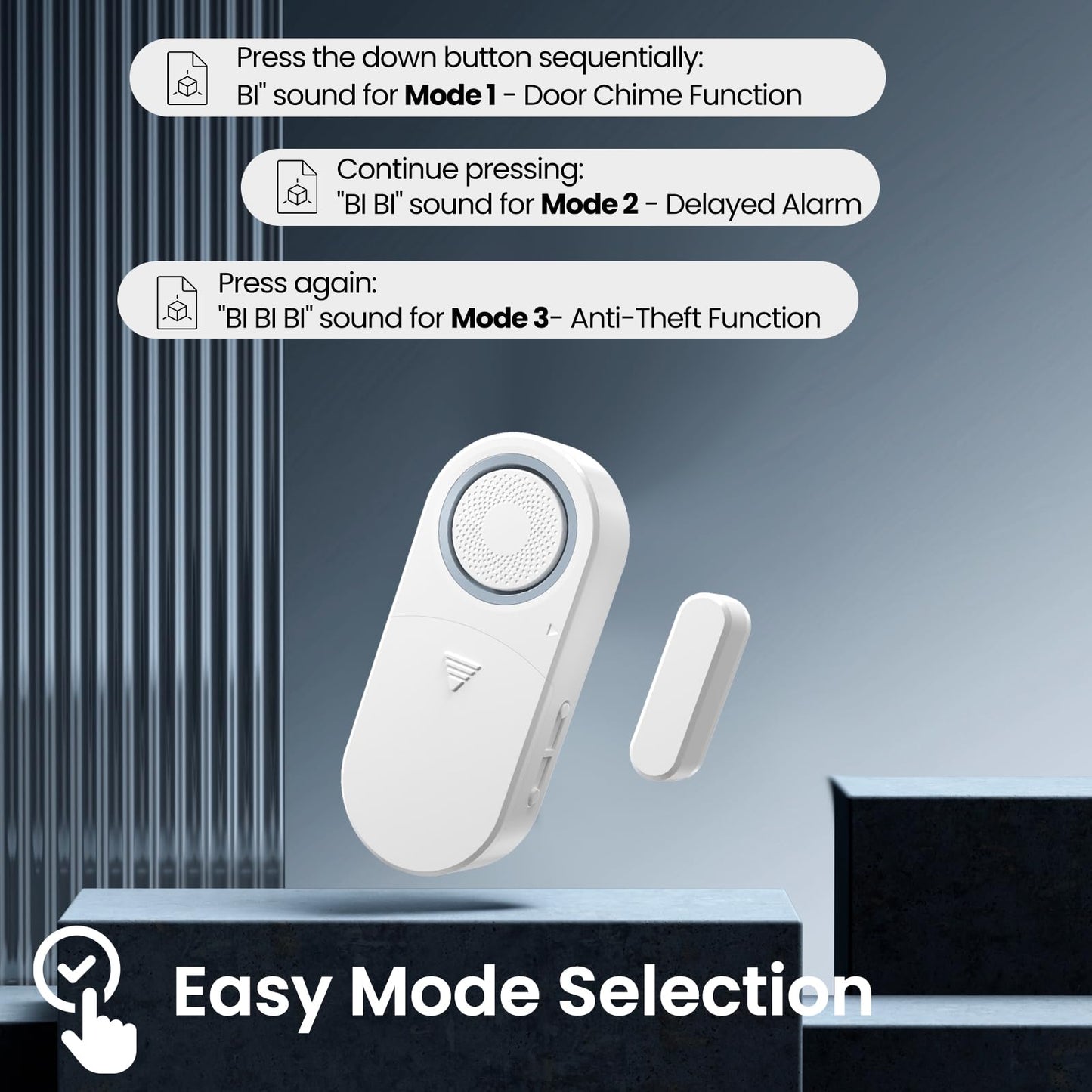 Freezer Door Alarm with Delay When Left Open, Door Chime Window Open Alarm Close Doors Reminder Loud 120 dB for Home, Store, Office, School