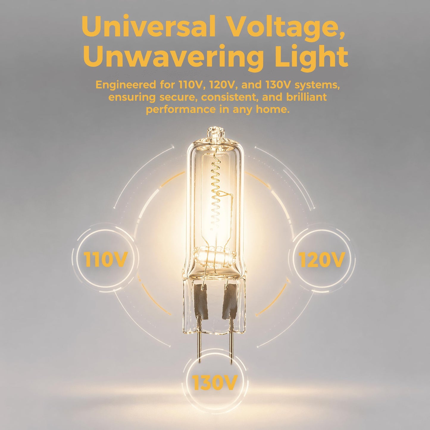 Egyrsik G8 T4 Halogen Bulb 100W 120V, Bi-Pin Base, Dimmable, 6-Pack