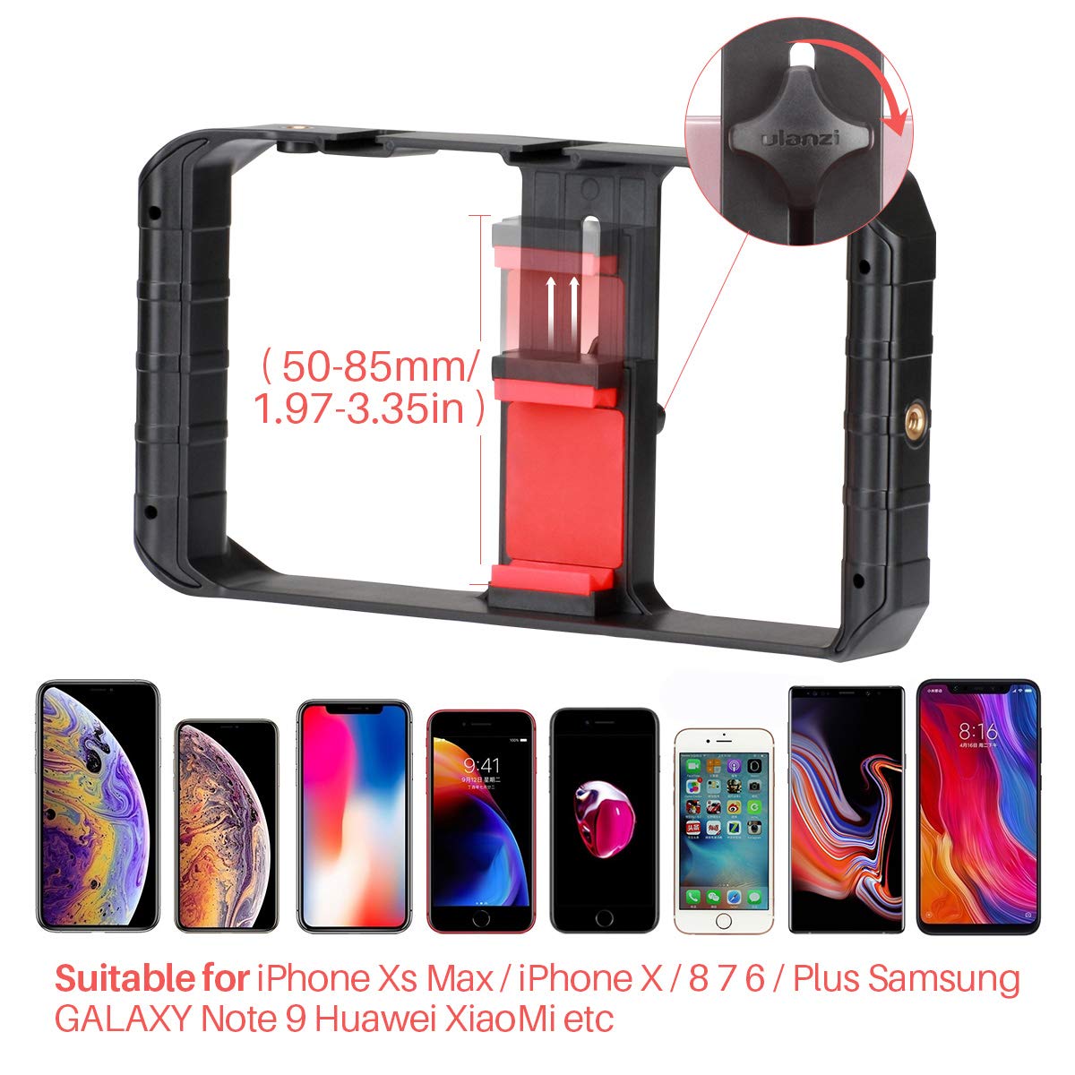 Ulanzi U Rig Pro Video Rig for iPhone, Phone Stabilizer Rig w Triple Cold Shoe Mount,Phone Tripod Mount for iPhone 16 15 14 13 12 11 Pro Max XS Max X