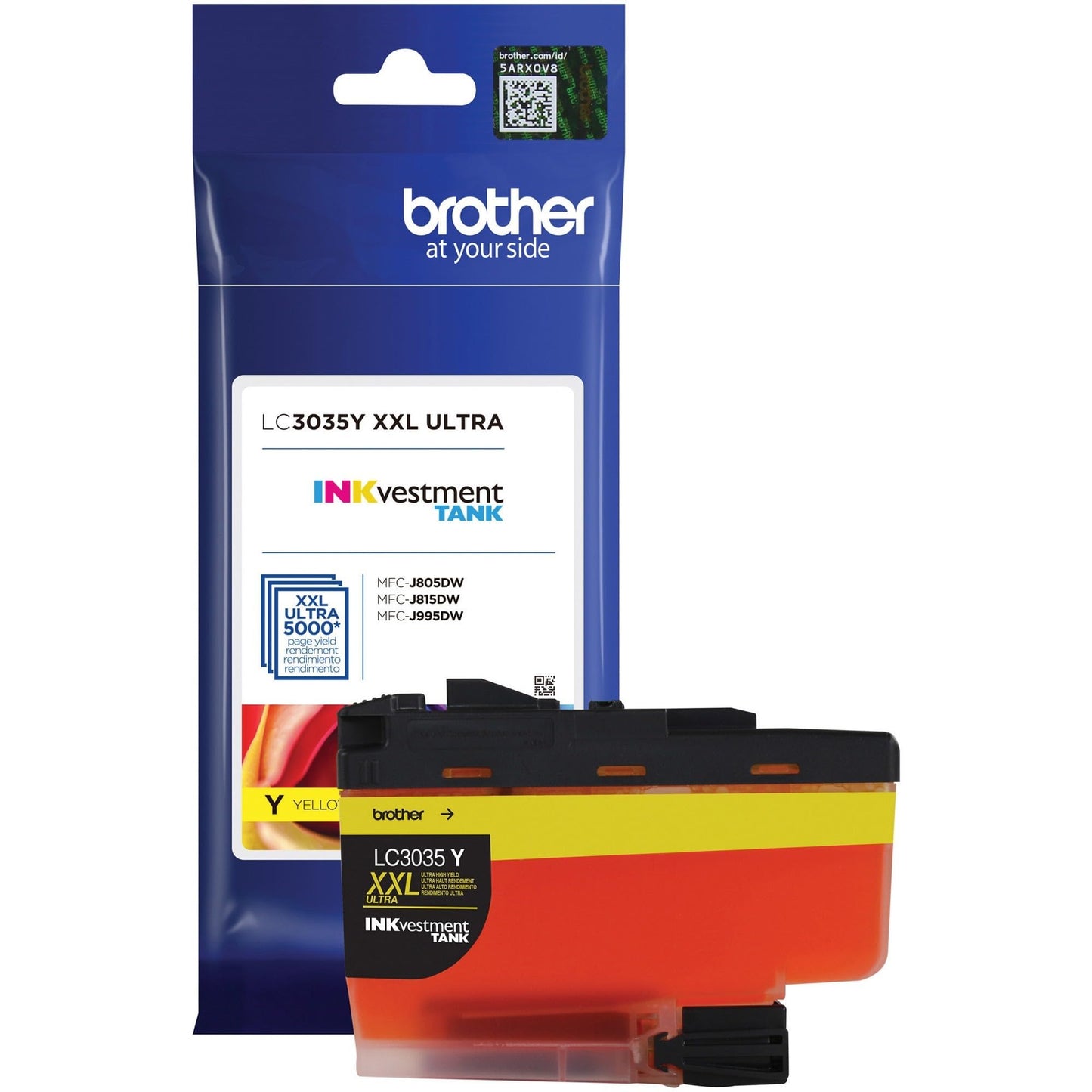 Brother Genuine LC3035Y, Single Pack Ultra High-Yield Yellow INKvestment Tank Ink Cartridge, Page Yield Up to 5,000 Pages, LC3035, Amazon Dash