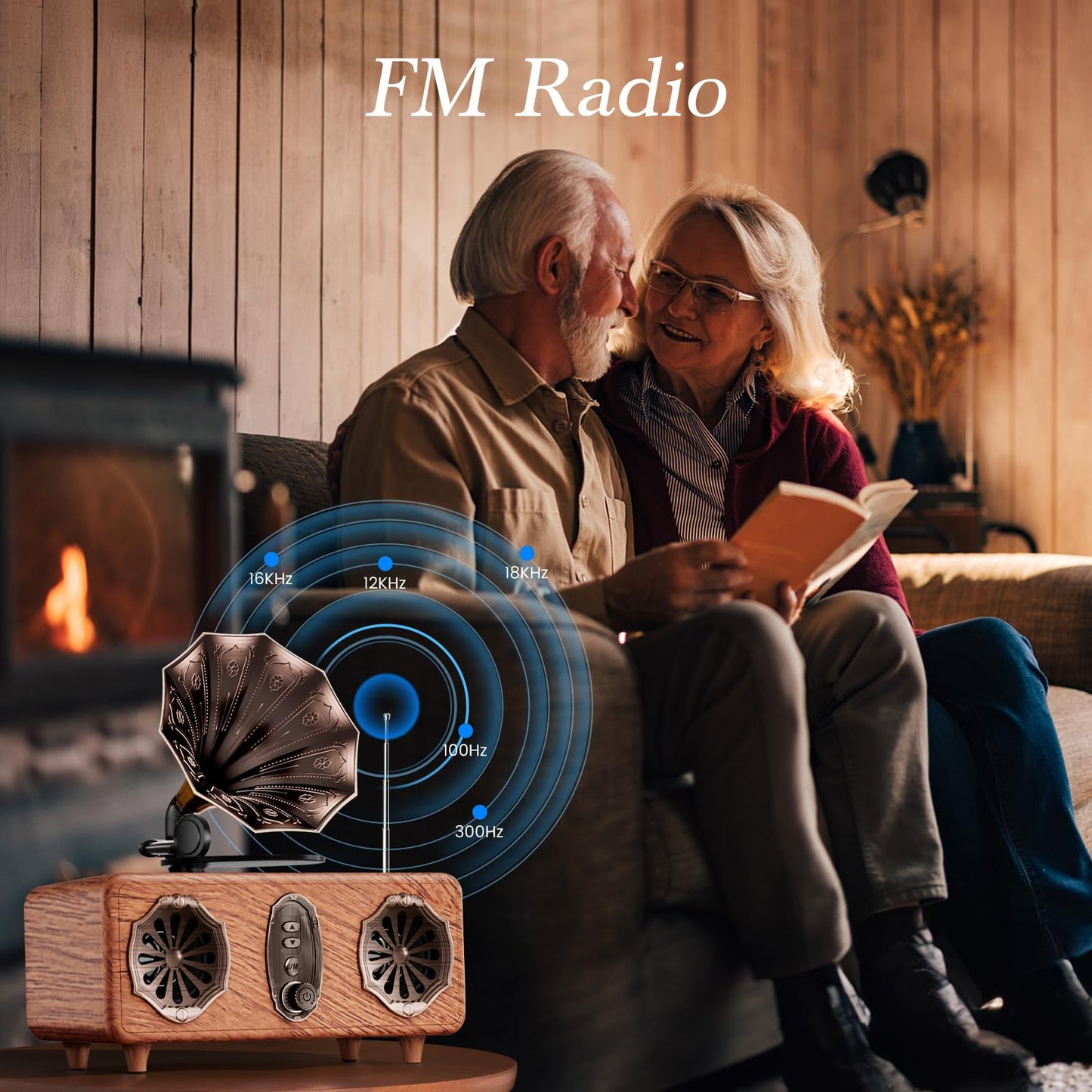 FREEFISH Retro Bluetooth Speaker Retro Radio with 5.4 Bluetooth Version, FM Radio, Bass Vintage Wireless Speaker Support USB/TF/AUX Player for Home