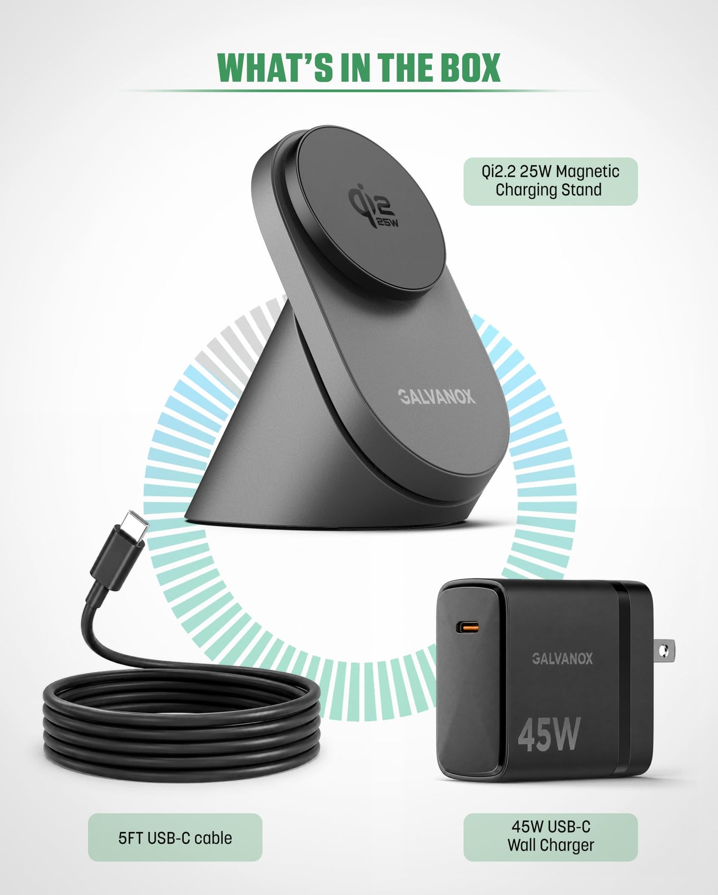 Qi2.2 Certified Magnetic Charging Stand for Samsung [25W] Compatible with MagSafe, Super-Fast Wireless Desktop Phone Charger for S26 Ultra S25 Plus