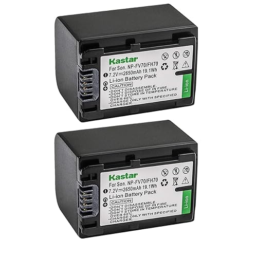 Kastar NP-FH70 Battery (2-Pack) for Sony NP-FH100 NP-FH70 TRV TRV-U and DCR Series DCR-DVD DCR-HC DCR-SR DCR-SX40 HDR-CX HDR-HC HDR-UX20 HDR-SR10