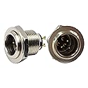 zdyCGTime DIY Mini XLR Adapters - 3 Pin Male Socket Connector for Mic and Chassis Panel Mount Aviation Plug Connector (2 Pack)