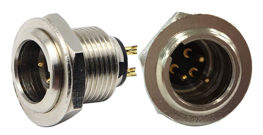 zdyCGTime DIY Mini XLR Adapters - 3 Pin Male Socket Connector for Mic and Chassis Panel Mount Aviation Plug Connector (2 Pack)