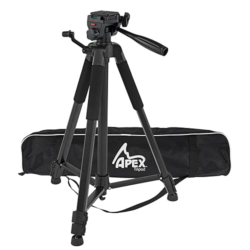 Creative Mark Apex Tripod for Camera - Lightweight Aluminum Camera Tripod Stand with 360° Pan, 90° Forward Backward & Side Tilt, Adjustable Height