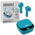 Groovz True Wireless Earbuds with Charging Case - Designed and Engineered in The USA - IPx4 Water Resistant Bluetooth Earbuds Compatible with Apple
