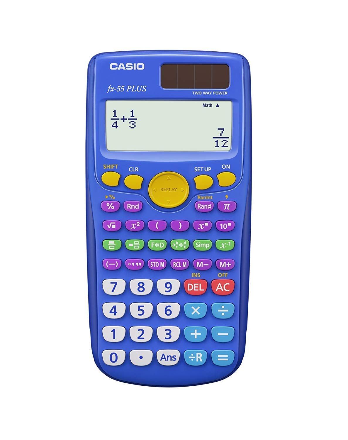 CASIO CSOFX55PLUS CASIO FX55 PLUS DUAL POWER - 10 PLUS 2 DIGIT FRACTION CALC