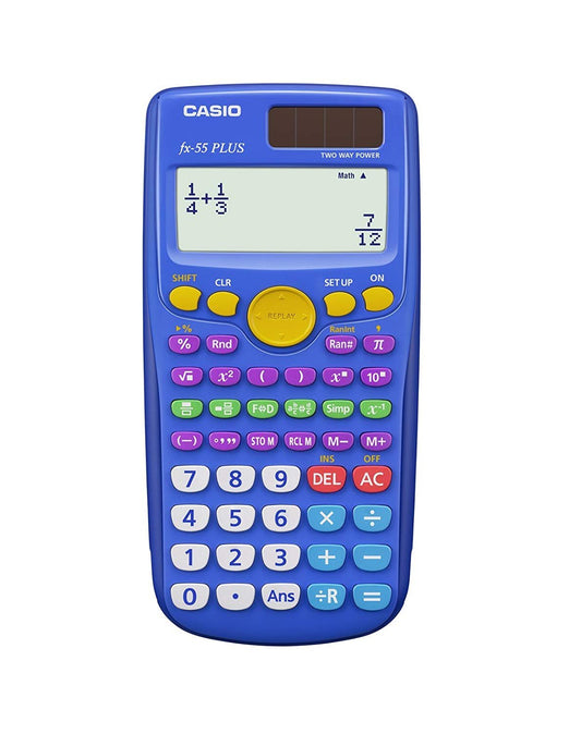 CASIO CSOFX55PLUS CASIO FX55 PLUS DUAL POWER - 10 PLUS 2 DIGIT FRACTION CALC