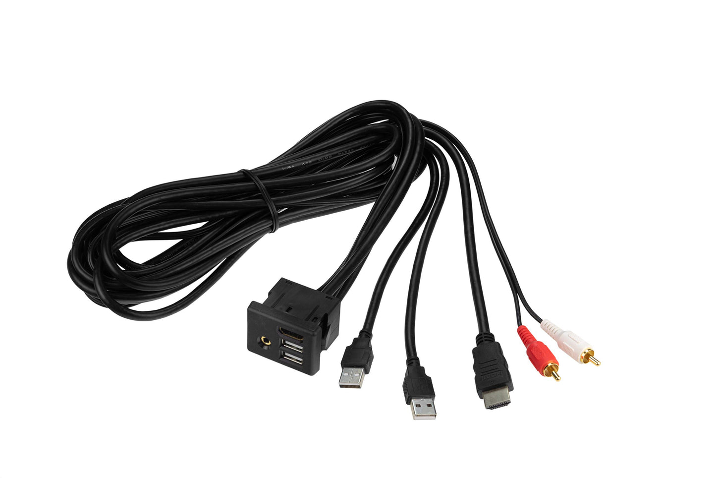 Scosche GMUSB02 2014 to 2017 Select GM Vehicles HDMI, 3.5mm Aux & Dual USB Port Relocation/Extension 6.6 ft. Cable