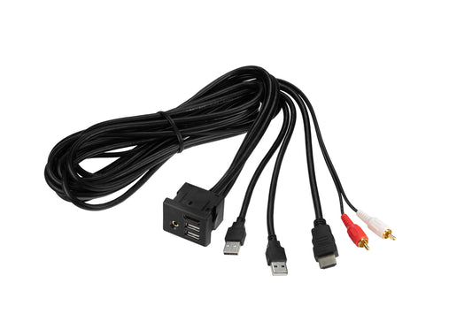 Scosche GMUSB02 2014 to 2017 Select GM Vehicles HDMI, 3.5mm Aux & Dual USB Port Relocation/Extension 6.6 ft. Cable