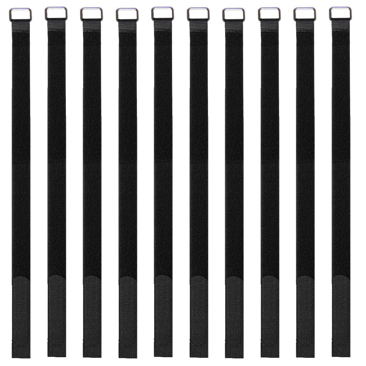 FOMMEN Hook And Loop Straps 10 Pack 50 inch Straps?Reusable Cable Strap,Management Adjustable Multipurpose Hook And Loop Securing Straps