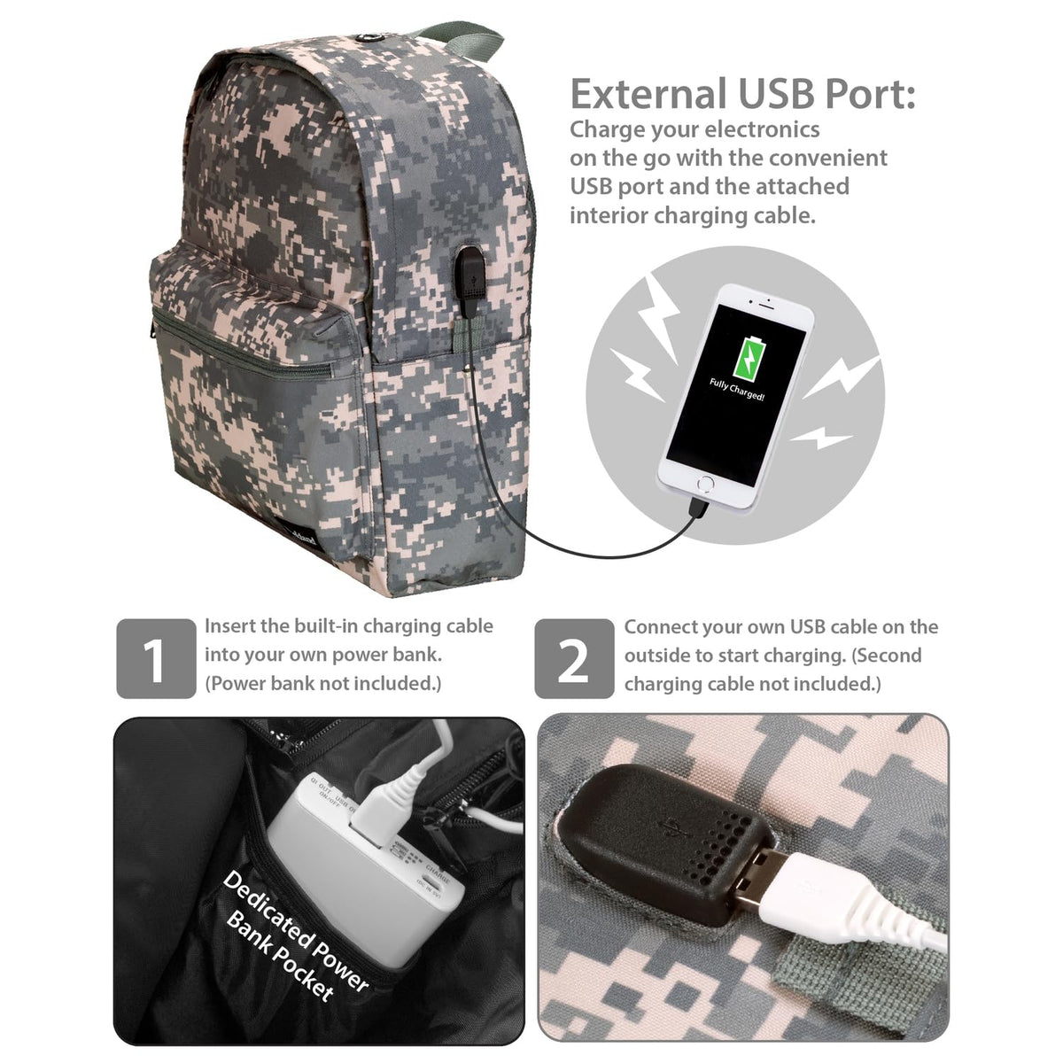 Rockland Classic Laptop Backpack ACU Camo
