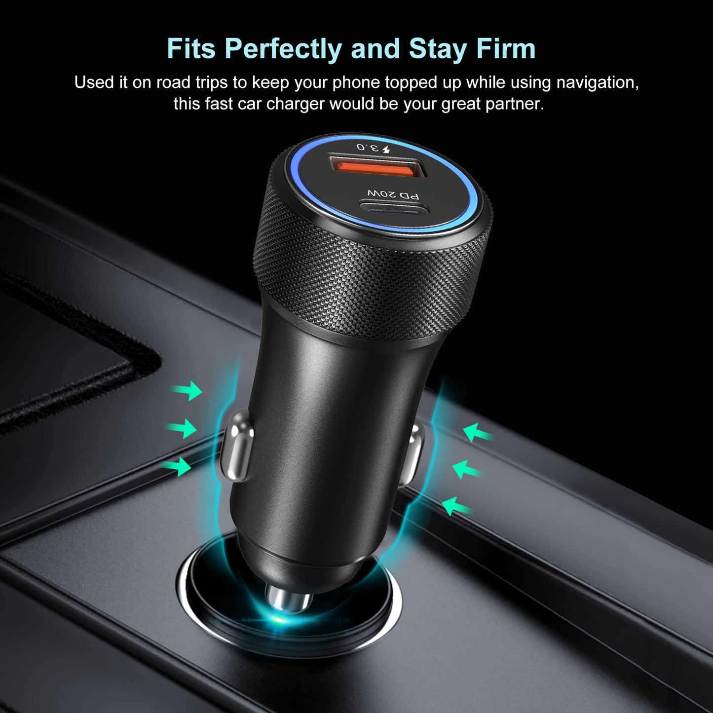 USB C Car Charger 5 Pack, Bangfun 36W Dual Port PD&QC 3.0 Fast Charging 12V USB Car Charger Cigarette Lighter Adapter Plug for iPhone 15 14 13 12 11