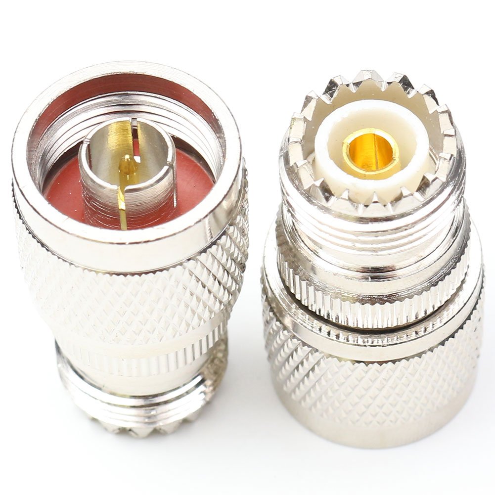 ANHAN N Male to UHF Female Connectors, Pl259 to N Type Coax Adapter, SO239 Female Adapter, 2 Packs