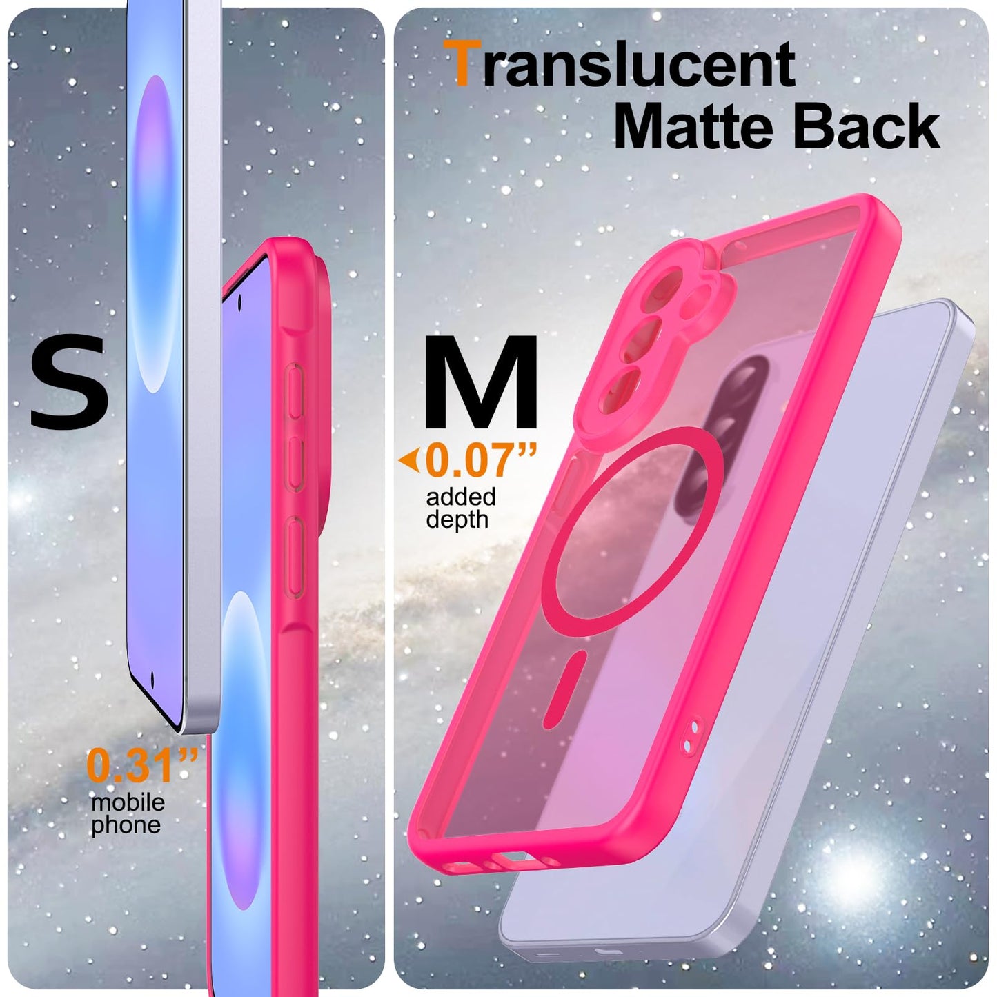 Ezanmull for Samsung Galaxy A57 5G Phone Case Magnetic Shockproof, [Fit for MagSafe] [Glass Screen Protector] Soft-Touch Skin para Frosted Translucent