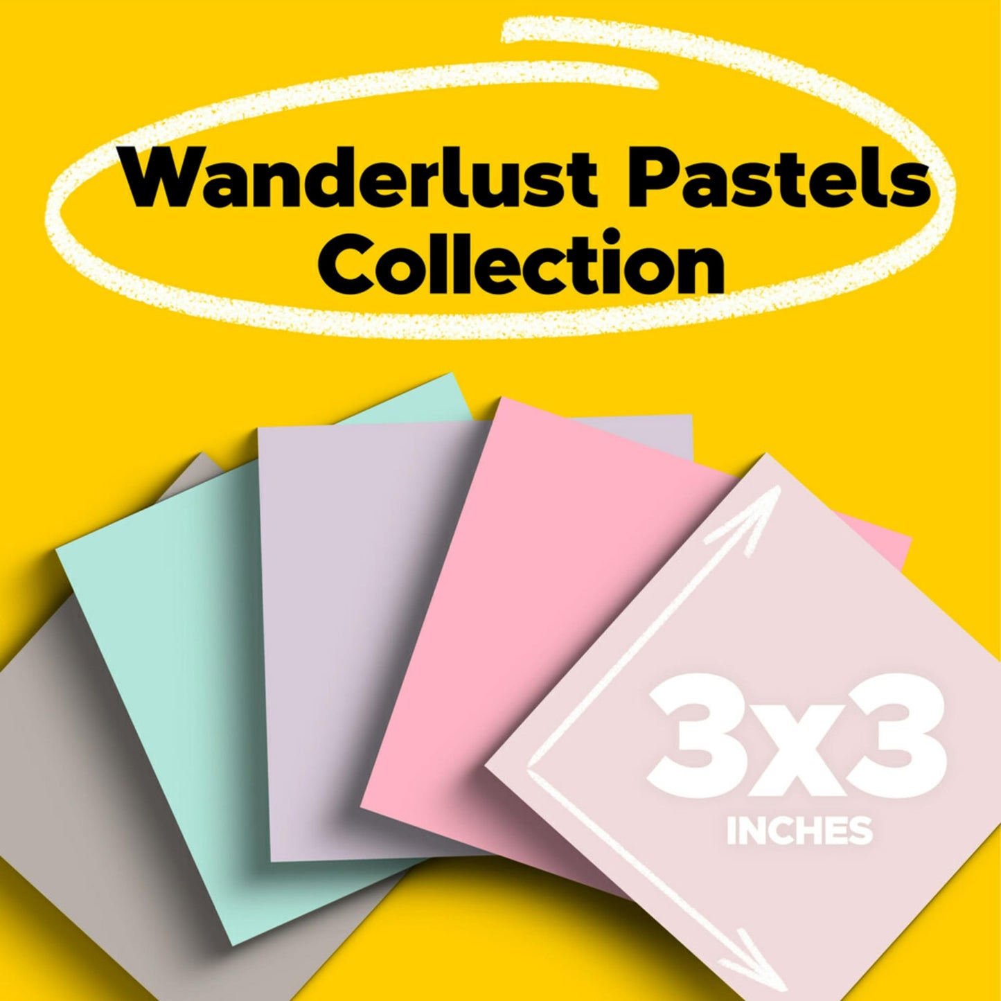 Post-it 100% Recycled Super Sticky Notes, 3 x 3 in, Pastels, 5 Pads