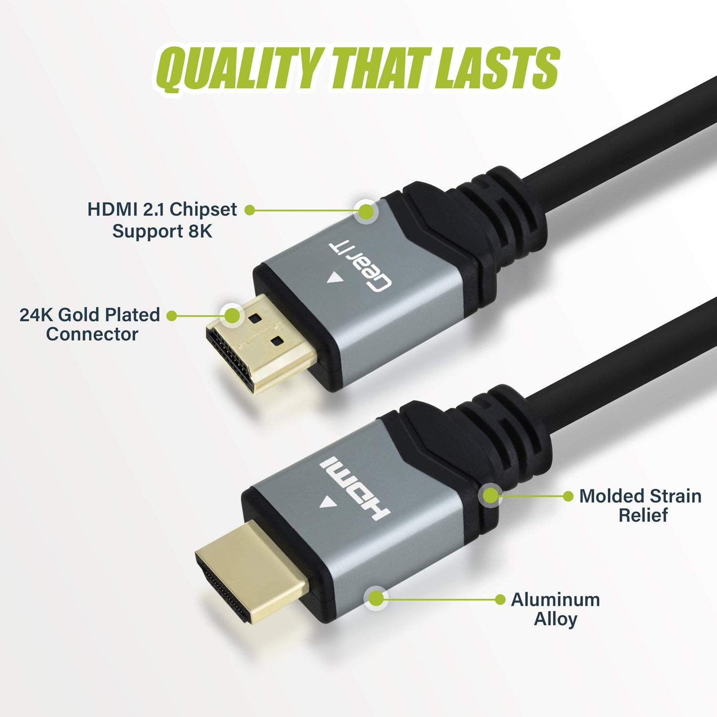 GEARit 10FT 8K HDMI 2.1 Ultra High Speed HDMI 48Gbps Cables Compatible with Apple TV Roku Netflix PlayStation Xbox One X Sony LG Samsung QLED 8K Q900