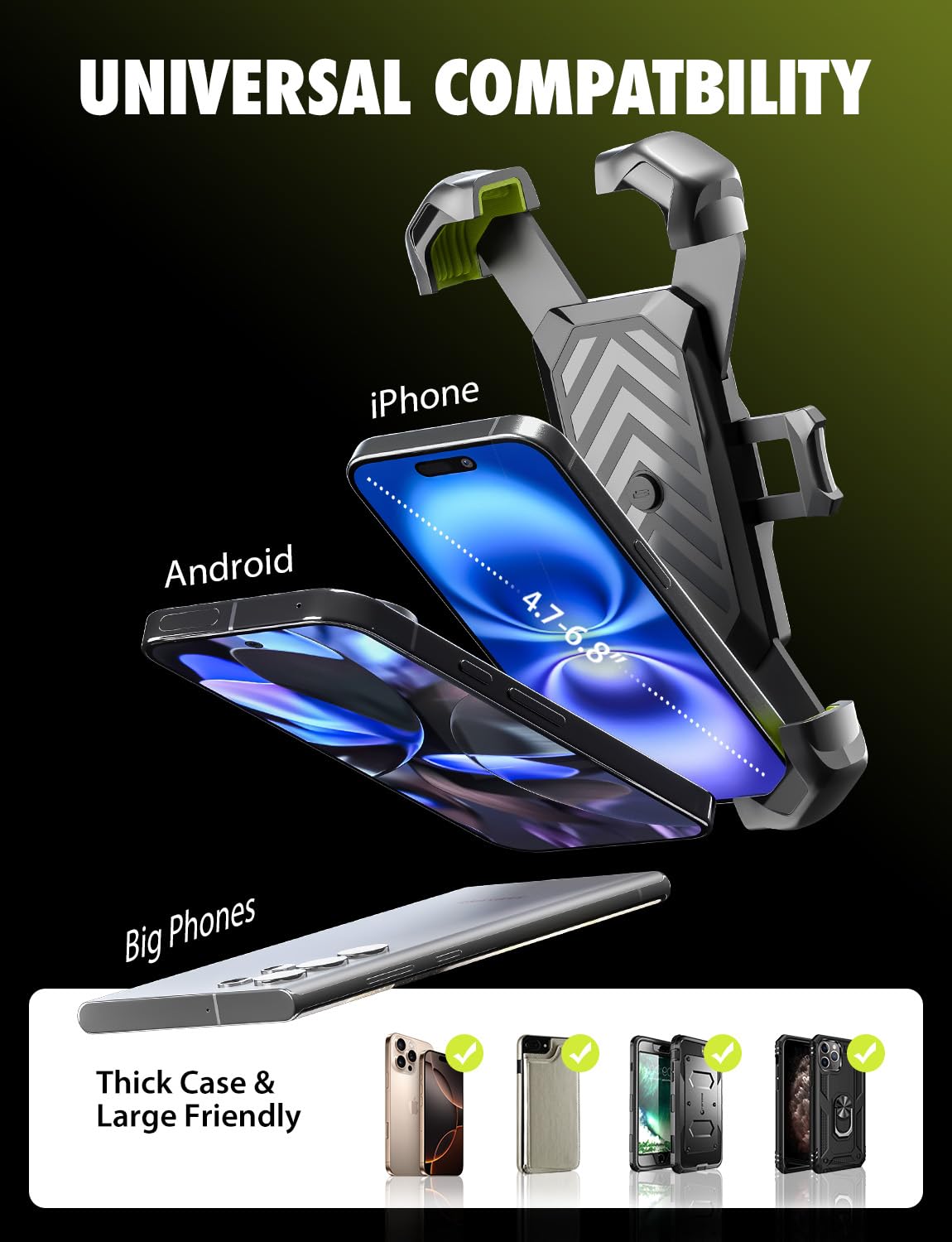 Bracketron X-Lock Heavy-Duty Car Phone Holder Mount for Truck - Phone Holders for Your Car with 4-Point XGrip Security for Windshield & Dash