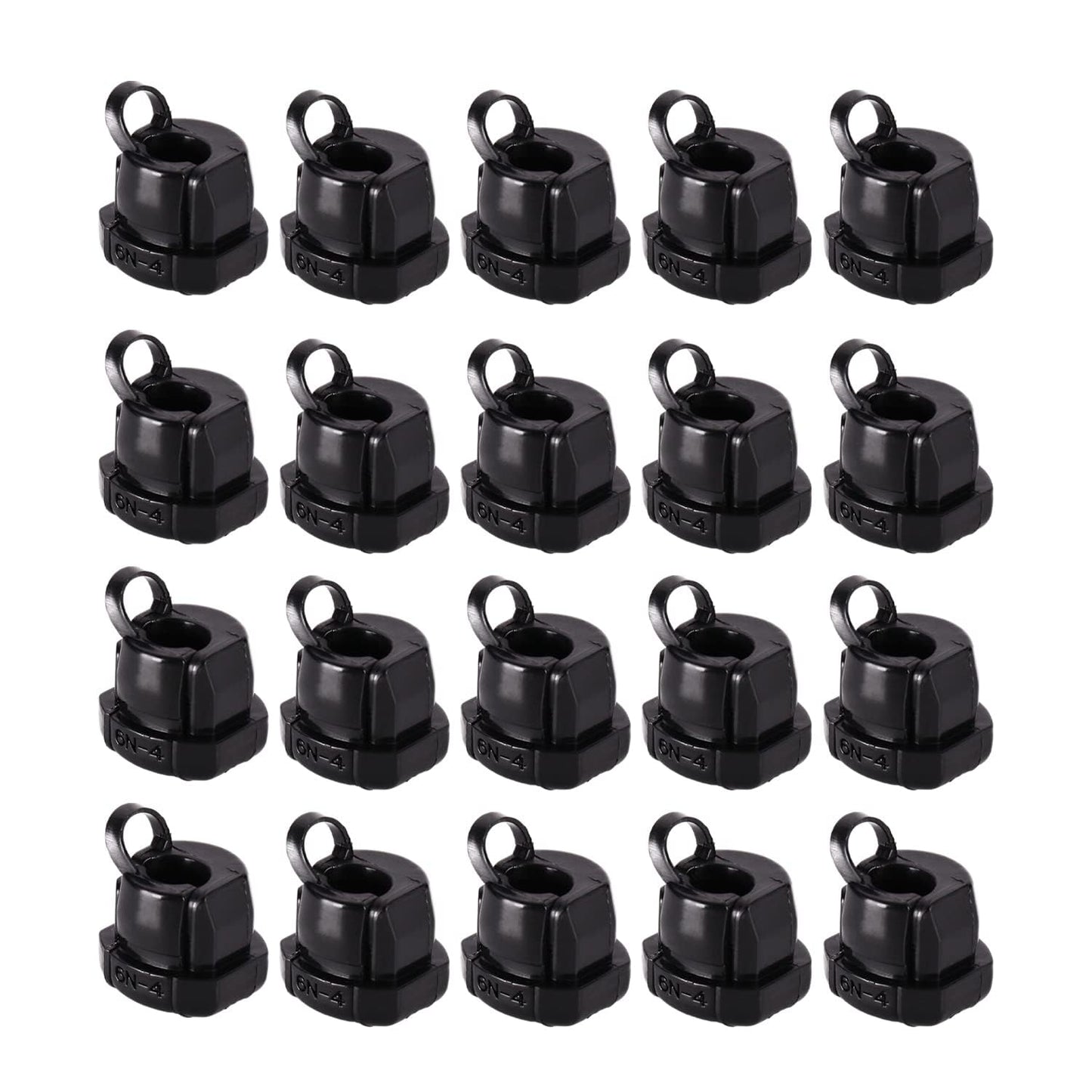 Fielect 60Pcs Round Cable Wire Strain Relief Bush Grommet 6N-4 Strain Relief Bushing Electric Cable Protection Cord Buckle