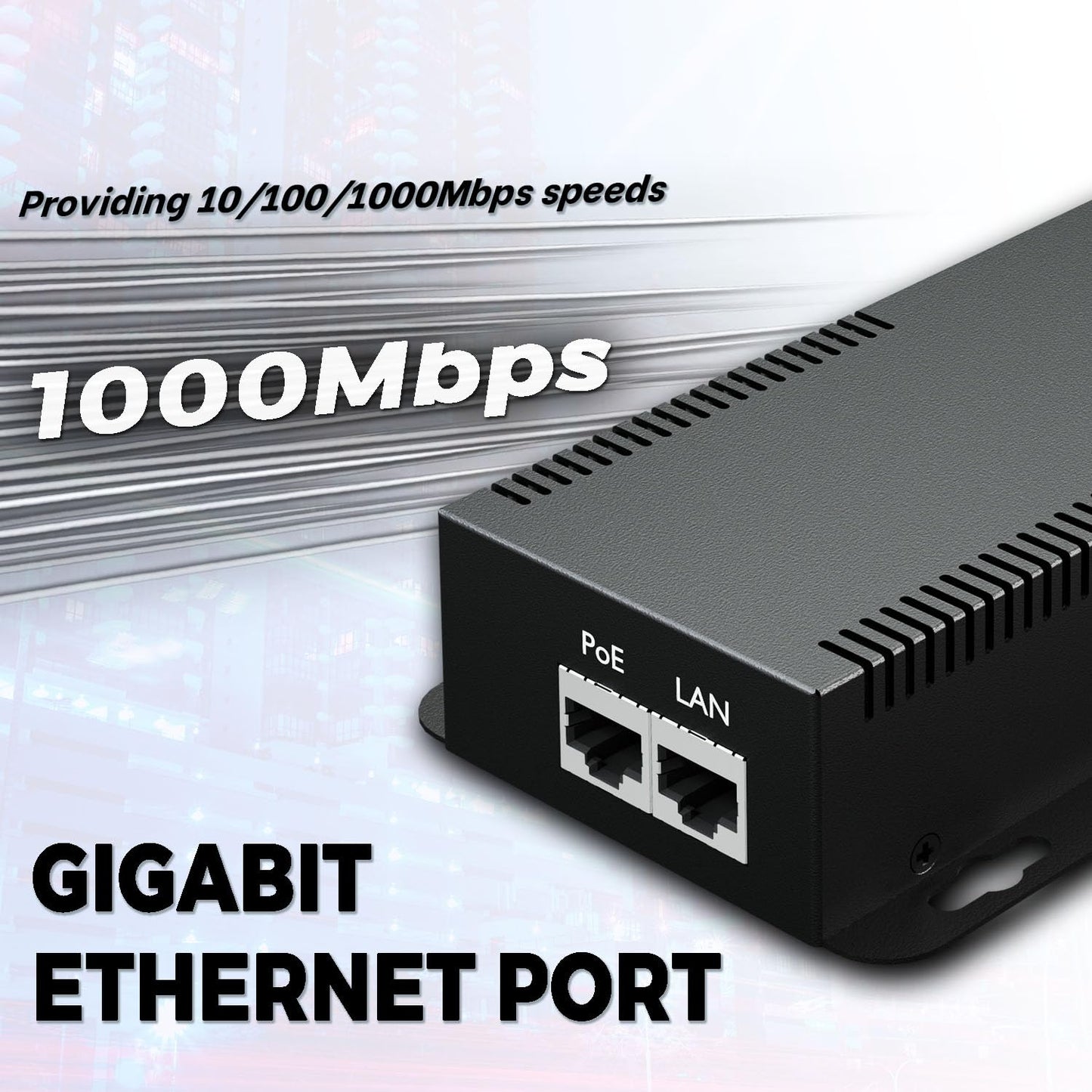 PROCET PoE System Gigabit PoE Splitter, 24V/2.96A, IEEE802.3 af/at/bt Compliant, 10/100/1000Mbps, High Power Communication Station /Wireless APs