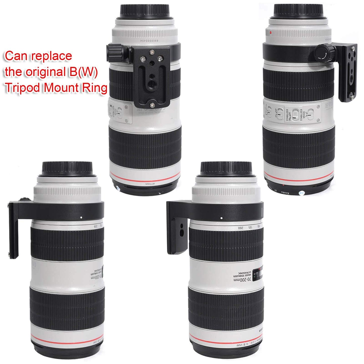iShoot 78mm Tripod Mount Ring B(W) Lens Collar Support for Canon EF 70-200mm f/2.8L USM/is USM/is II USM/III USM, EF 100-400mm f/4.5-5.6L is USM, EF