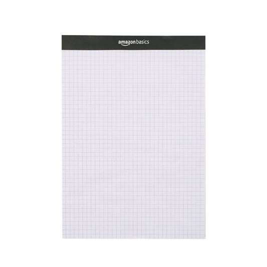 Amazon Basics Paper Pad - Quad-Ruled, 8.5" x 11.75", 2 pcs per Pack,12 packs per carton