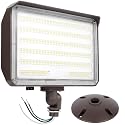 Paktonvo 100W LED Flood Light with Knuckle, Outdoor Flood Light Dusk to Dawn Photocell 5000K 14000lm AC100-277V Equivalent 1000W, ETL Waterproof Wall