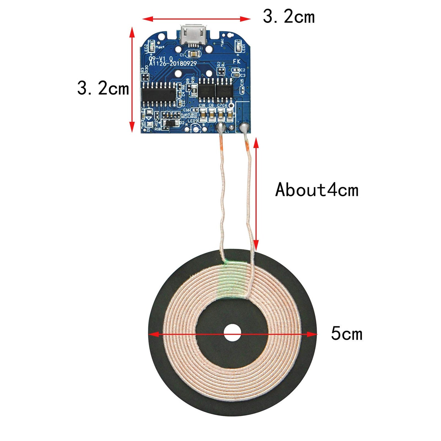 Gikfun Qi Wireless Charger Coil Wireless Charging Micro USB Port DIY EK1854