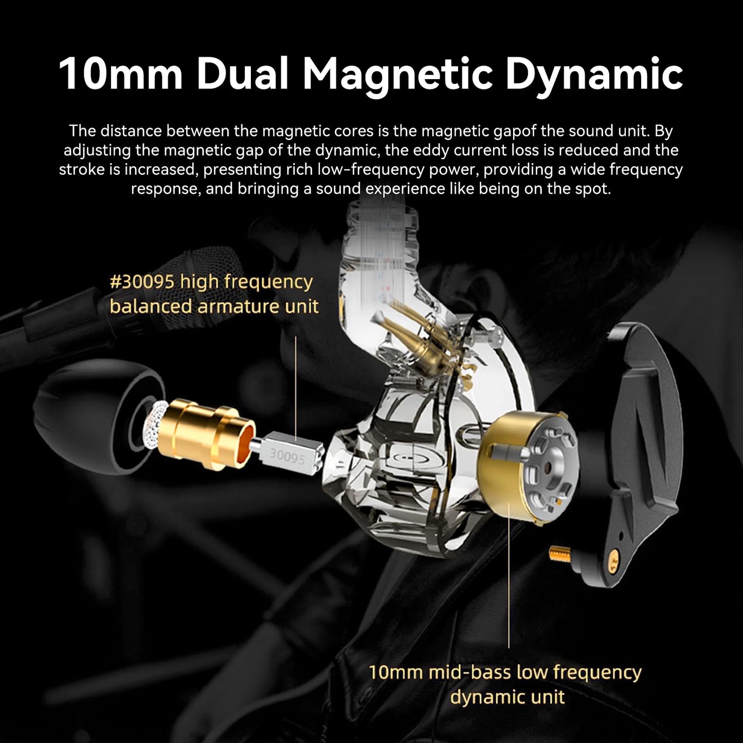 KZ ZSN PRO X Gaming Earbuds, HiFi in Ear Monitor IEM Headphones,1BA 1DD Earbud Headphone Dual Driver Drummer Musician Earphone Stereo Headset