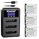 Kastar Battery 3-Pack + LCD Triple Charger Replacement for Olympus LI-42B LI-40B, Fujifilm NP-45 NP-45A NP-45B NP-45S, Nikon EN-EL10, Kodak KLIC-7006