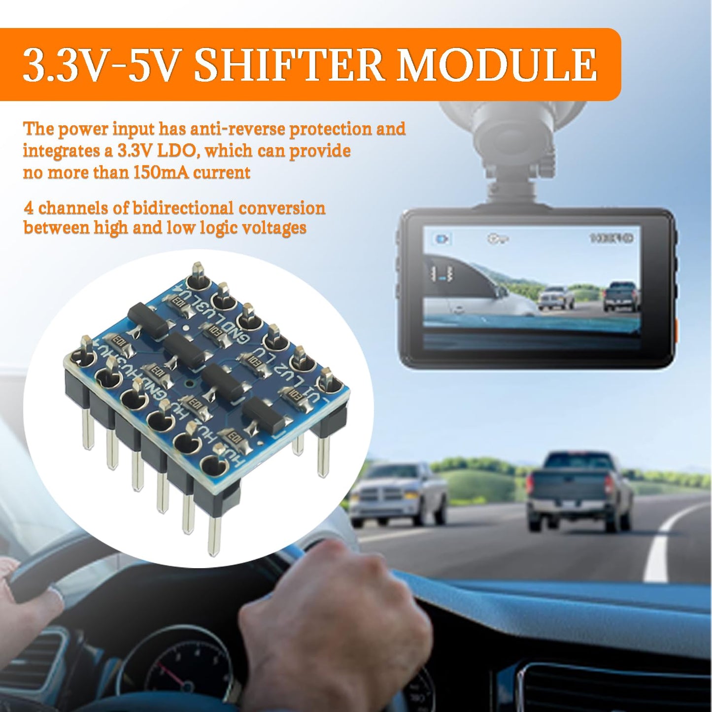 HUAREW IIC I2C Logic Level Converter Bi-Directional Module with 4 Way Channels 5V to 3V Shifter Compatible with Arduino(12 pcs)