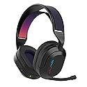 JLab Nightfall Wireless Gaming Headset, All-Night Comfort, 50mm Drivers and Sound Isolating Inner Shelf, Flip-to-Mute Rotating Mic, Dual Wireless