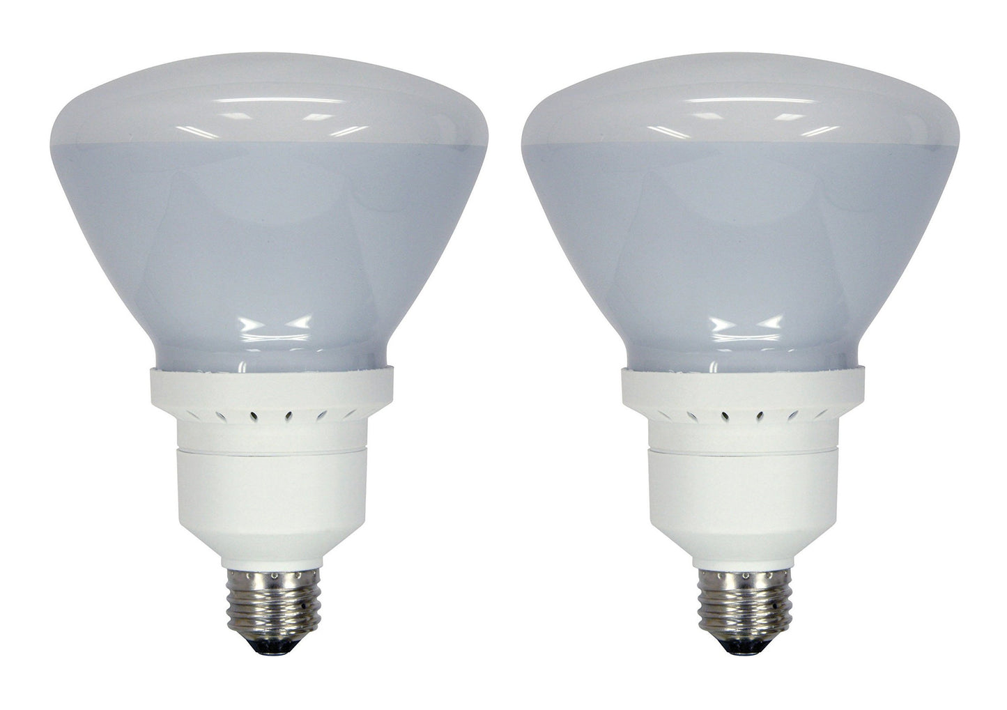 Set of 2 GE Indoor Floodlight Compact Fluorescent Bulbs - Replaces 90W - R40-26W - 1170 Lumens - 6500K (63518)