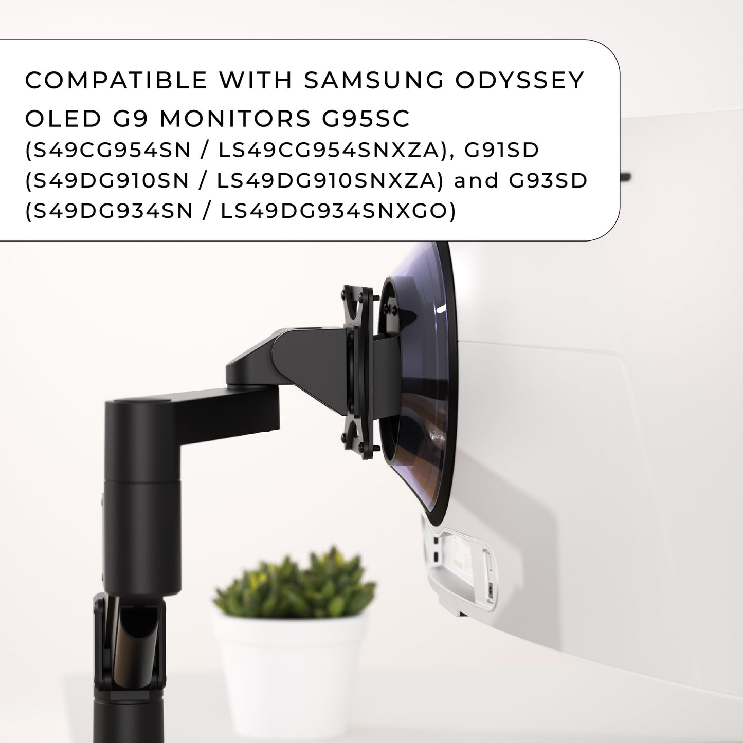 HumanCentric VESA Mount Adapter Compatible with Samsung Odyssey OLED G9 Monitors G95SC, G91SD and G93SD, Works with Odyssey G9 49-inch, Mount on a
