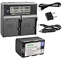 Kastar LCD Dual Smart Fast Charger & Battery (1 Pack) for JVC SSL-JVC50 and JVC GY-HMQ10, GY-LS300, GY-HM200, GY-HM600, GY-HM600E, GY-HM600EC
