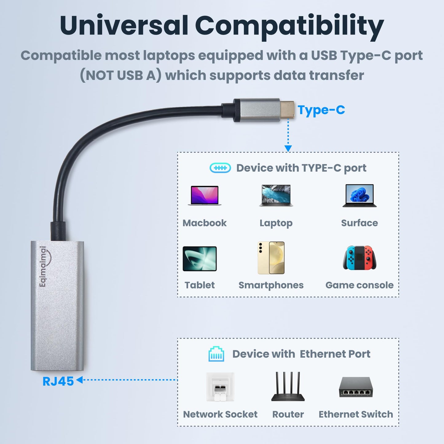 USB C to ethernet Adapter,Ethernet to USB c,TypeC to RJ45 Ethernet Adapter 1Gbps Gigabit Ethernet Compatibility for Mac,MacBook Pro/Air,Dell