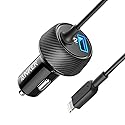iPhone Car Charger, Anker 24W 2-Port Lightning Car Charger [MFi-Certified], with 3 ft Cable for iPhone 14 13 12 11 Pro Max mini X XS XR 8 Plus, iPad