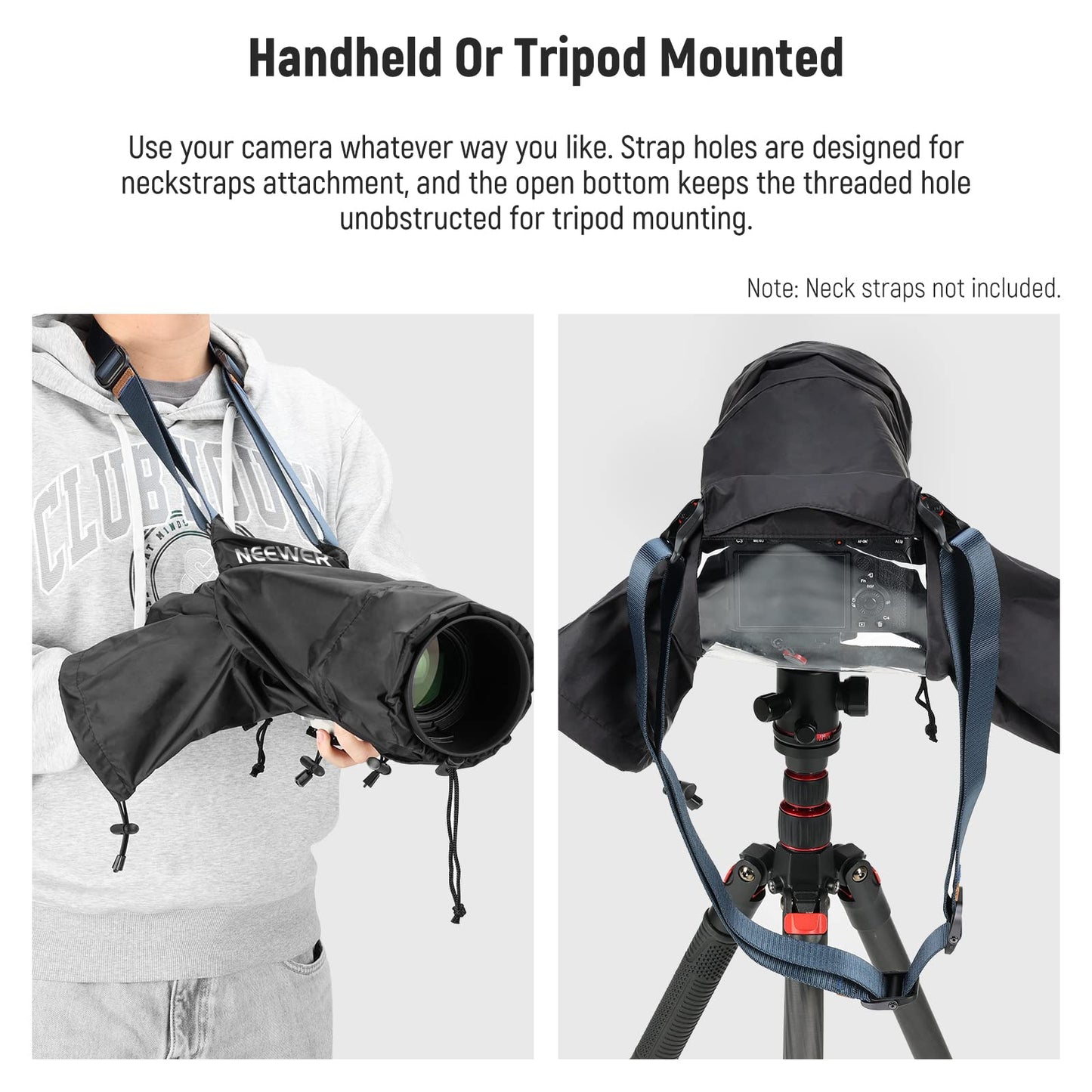 NEEWER Camera Rain Cover, Small Size Durable Nylon Raincoat Compatible with Canon Sony Nikon DSLR Mirrorless Vlog Camera & Lenses Within 200mm,