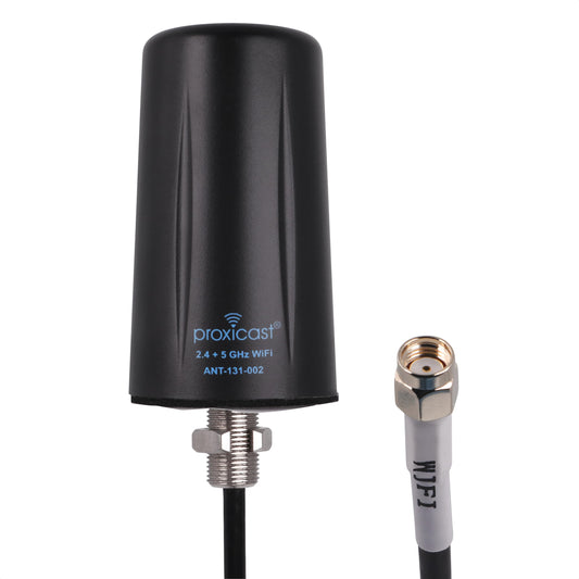 Proxicast Indoor/Outdoor Omnidirectional WiFi Antenna - Tri-Band 2.4/5.8/6 GHz - 3-5 dBi Gain - Vandal Resistant Low Profile Fixed Through-Hole Mount