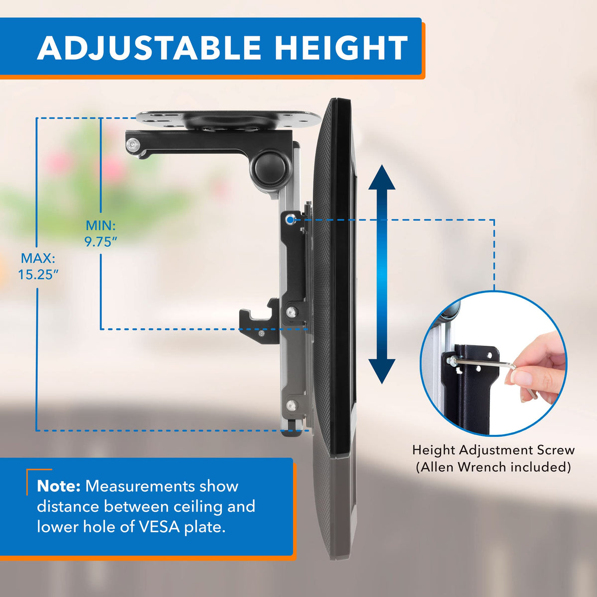 Mount-It Flip Down TV/Monitor Mount Under Cabinet & Ceiling, 13-37 in 44 lb